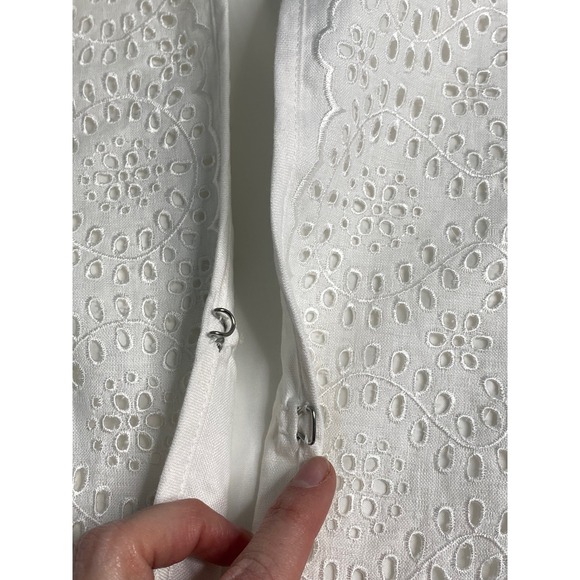 Lucy & Laurel White 100% Linen Eyelet Embroidered Jacket Plus Size 3X Woman - Picture 5 of 8